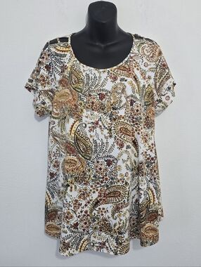 PerSeption Concept Paisley Tunic Top Blouse